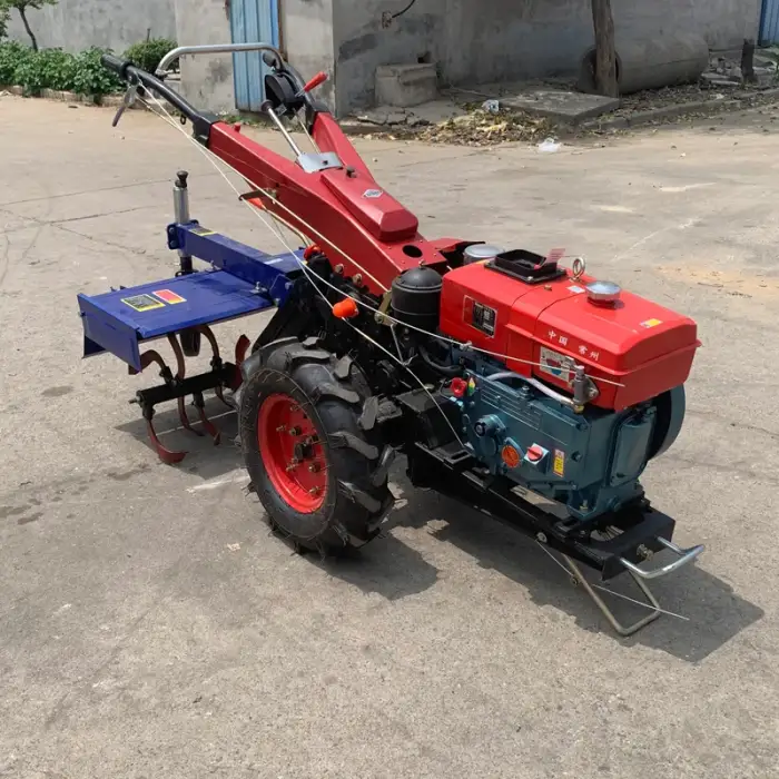 Diesel 15HP Walking Tractor Rotary Tiller Plow 2-Wheel Drive Tractor Dump Truck