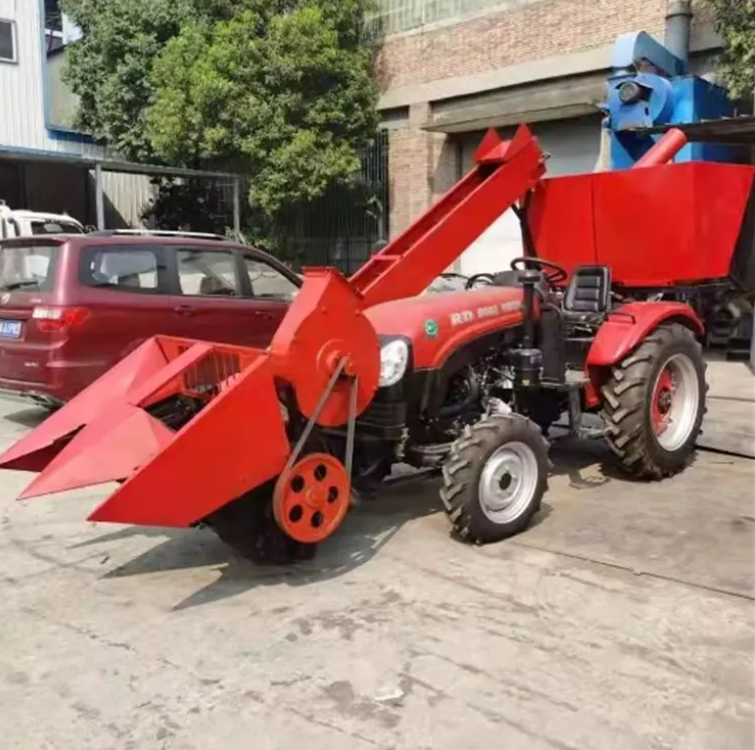 Mini Corn Harvester Walk Behind Tractor Combine Agriculture