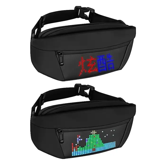 Blue Tooth LED Advertising Backpack Oxford Cloth Men's and Women's Led Waist Bag Outdoor Cycling LED Mobile Phone Crossbody Bags