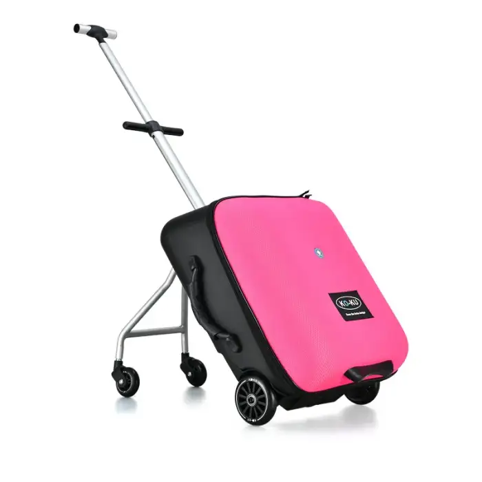 ABS 4 Spinner Wheels Travelling Carry on Ride on Children Kids Boarding Rideable Scooter Travel Trolley Cart Suitcase Luggage