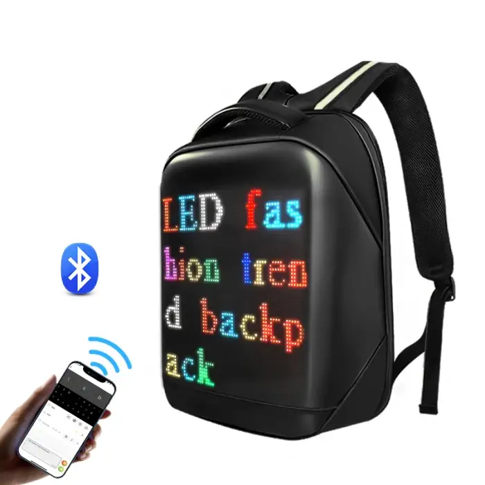 460* 320*140mm App Mobile Phone Programmable 7 Color WIFI Backpack LED Bag LED Screen Backpack