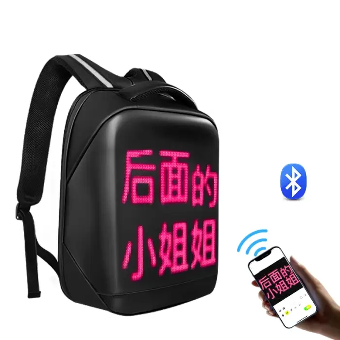 460* 320*140mm App Mobile Phone Programmable 7 Color WIFI Backpack LED Bag LED Screen Backpack