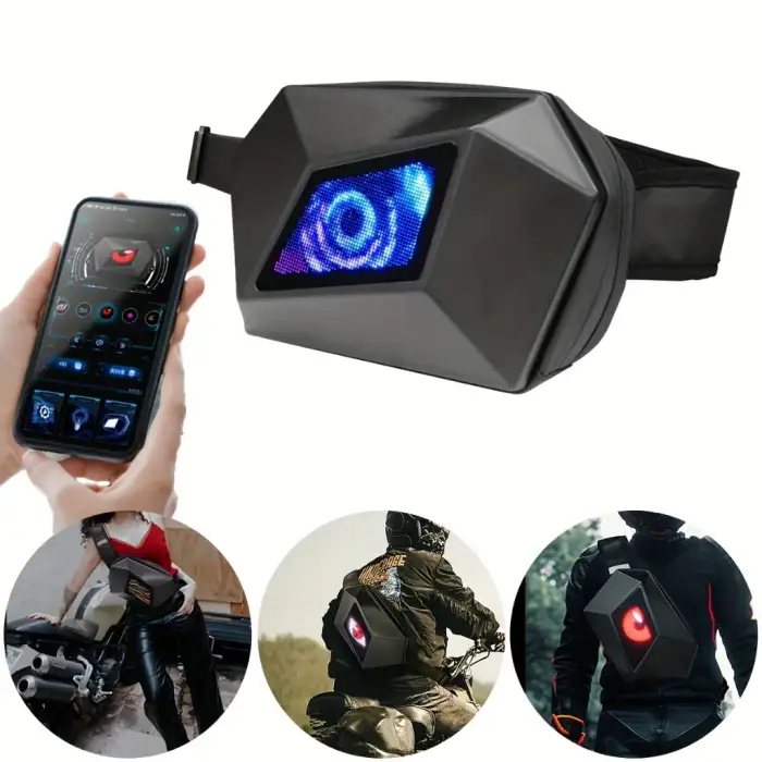 Devil's Eye LED Fanny Bag Full Color Screen and Programmable DIY Outdoor Advertising Travel Sling Bag Led Waist Bag