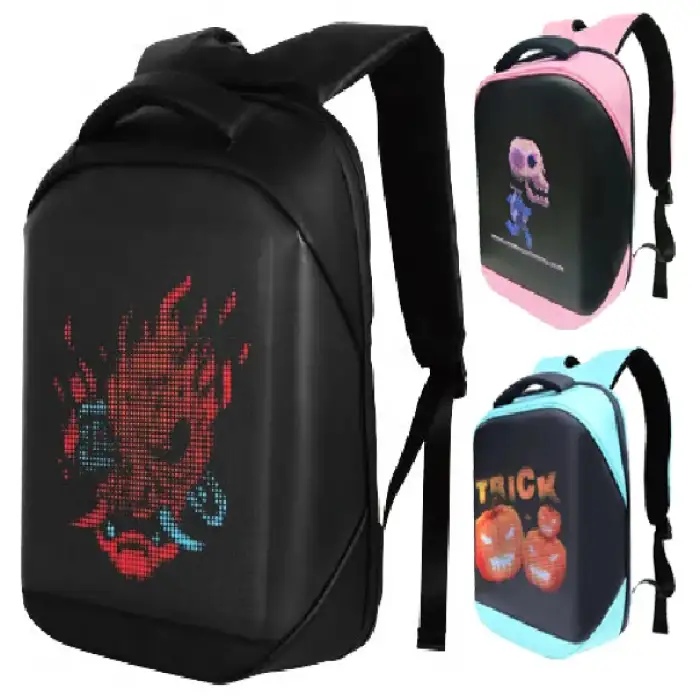 Digital LED Backpack with Movable Billboard Advertising Light Box Casual Sports Motorcycle Walking Advertisements