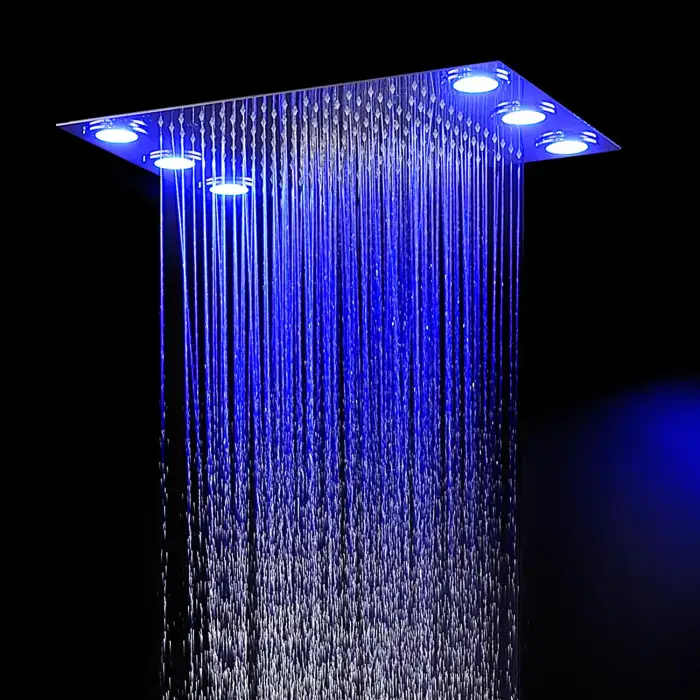 Rain Shower System Remote Control Multicolor Change LED Thermostatic Diverter Valve