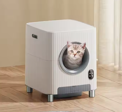 Automatic Cat Litter Box With Video Monitor App Controlled Self-Cleaning Electric Toilet