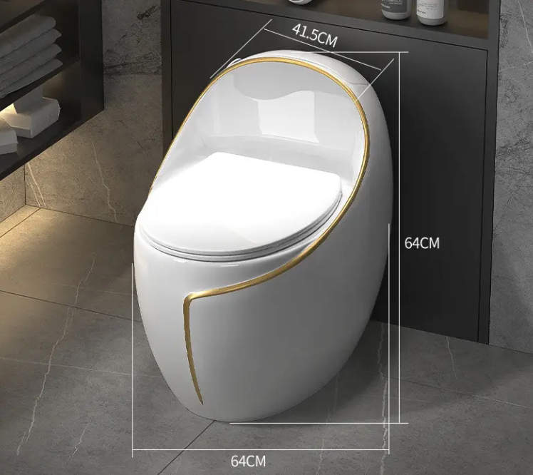 Egg Shape Toilet One Piece Ceramic Toilet  Siphon Toilet