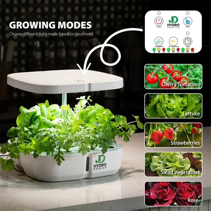 Indoor Smart Garden Hydroponic Home Garden Planters Hydroponic Growing Systems Kitchen Smart Planter Pot with LED