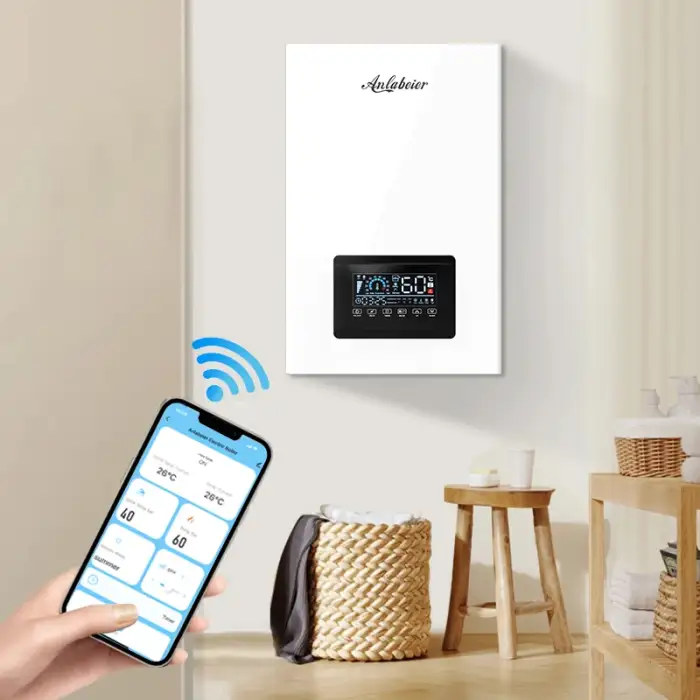 Wifi control Efficiency of heating 20kw home heaters floor heating and shower double function electric energy water boiler