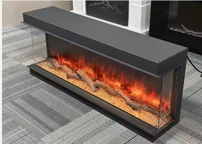 Luxstar 64 Inches 3 Sided Wall Mounted Electric Fireplace Insert Electrical Fireplace Indoor with Heat