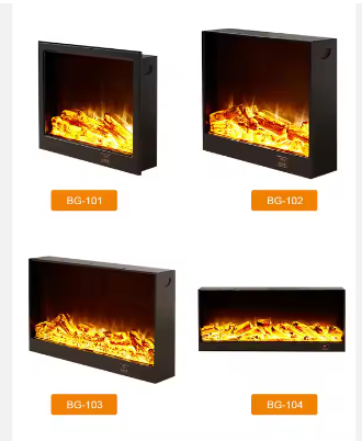 Electric Fireplace 3D Simulation Fire Electric Fireplace Heater Wall Hanging Insert Burner Artificial LED Flame Decoration