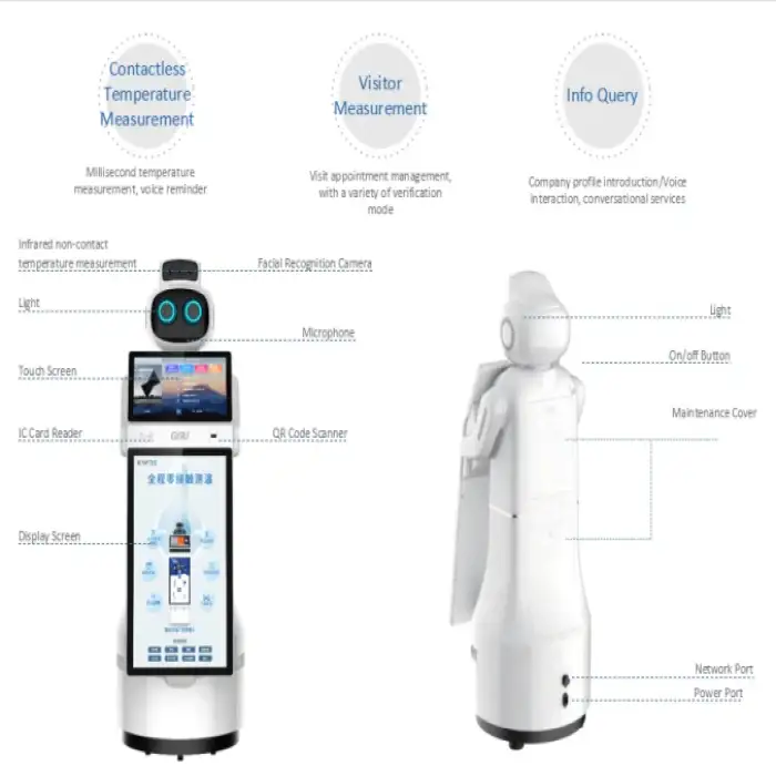 Intelligent Reception Consultation Service Robot Artificial Intelligent Robot Facial Recognition for Hotel Hospital Bank