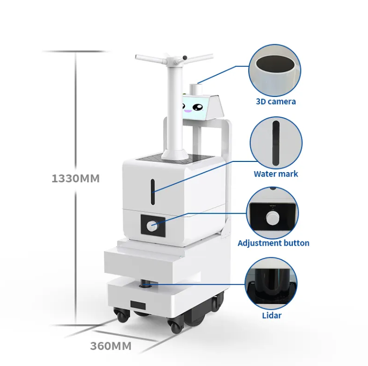 Robotic Sterilizer Spray Sterilization Robot Smart Air Sanitizing Machine Atomization Robots