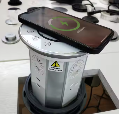 Kitchen Worktop Smart WiFi Lifting Motorized Pop Up Speaker USB-C Tower Socket Wireless Charger