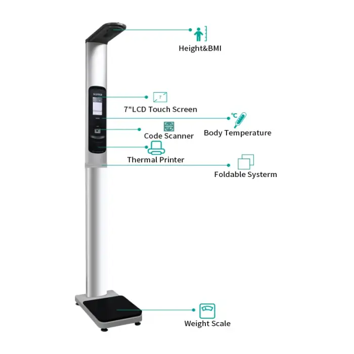 Medical Supplies Clinical Analytical Instruments Digital Height BMI Machine Smart Body Fat Weighing Scale