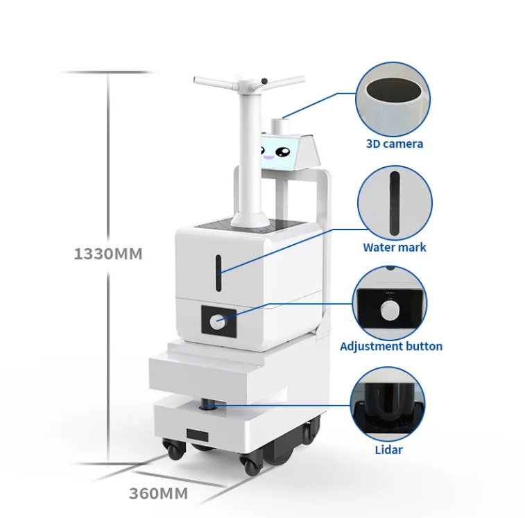 Full-Automatic Disinfect Robotic Sterilizing Cleaner Mist Sprayer Disinfecting Robot For Hospitals