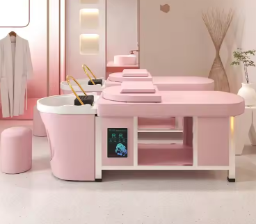 Luxury Pink Thai-style shampoo bed beauty salon special intelligent water cycle steam physiotherapy beauty bed