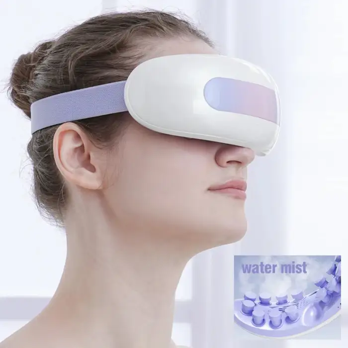 Eye Massage Equipment Vibrating Smart Eye Massager 2024 with 16 Acupoint Massage Nodes &amp; Heat Cool Water Mist to Relieve Fatigue