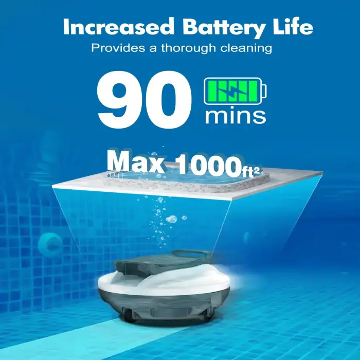 Durable Cordless Robotic Pool Cleaner Active Brushing Reliable Pool Cleaner Robot For Kid Pool