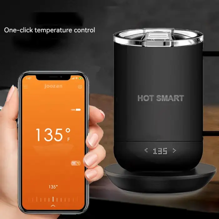 Coffee Mug Temperature Display Rechargeable Battery Coffee Warmer Mug With App Controlled