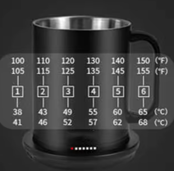 Fashionable Temperature Control Smart Mug Mobile Remote Application Control Heated Coffee Cup Stainless Steel