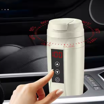 Hot selling Electric Temperature Control Kettle 12V/24V Boiling Stainless Steel Heating Coffee Cup Travel Tumbler Car Smart Mug