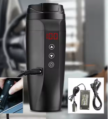 Hot selling Electric Temperature Control Kettle 12V/24V Boiling Stainless Steel Heating Coffee Cup Travel Tumbler Car Smart Mug