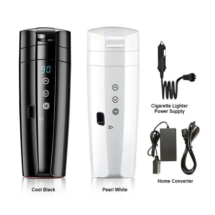 Electric Temperature Control Kettle Boiling Stainless Steel Heating Coffee Cup Travel Tumbler Car Smart Mug