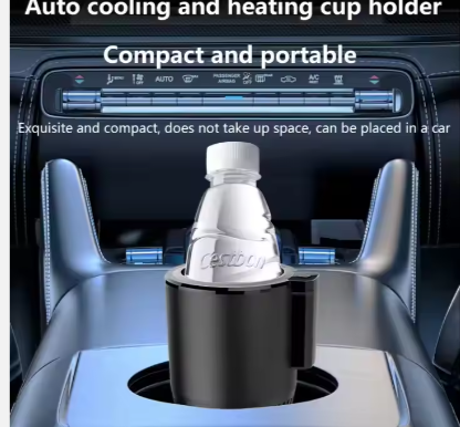 Center Console 2-In-1 Auto Hot Cold Holder Car Warmer Cooler Cup Temperature Control Travel Coffee Mug