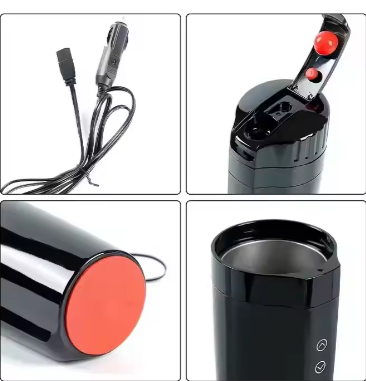 Portable  Car Heater Travel Mug Stainless Steel Electric Kettle Smart Design Thermo Water Cup Home Outing Drinkware