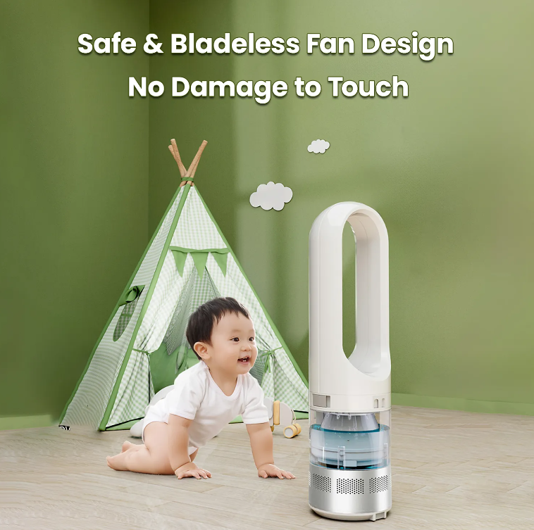 Large Capacity Smart Humidifier Fan Mist 1.75L Floor Standing Air Aromatherapy Humidifiers for Bedroom