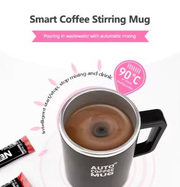 Smart Drinkware Energy-Saving Automatic Magnetic Mug Hot Water &amp; Temperature Difference Coffee Mixing Cup Blender