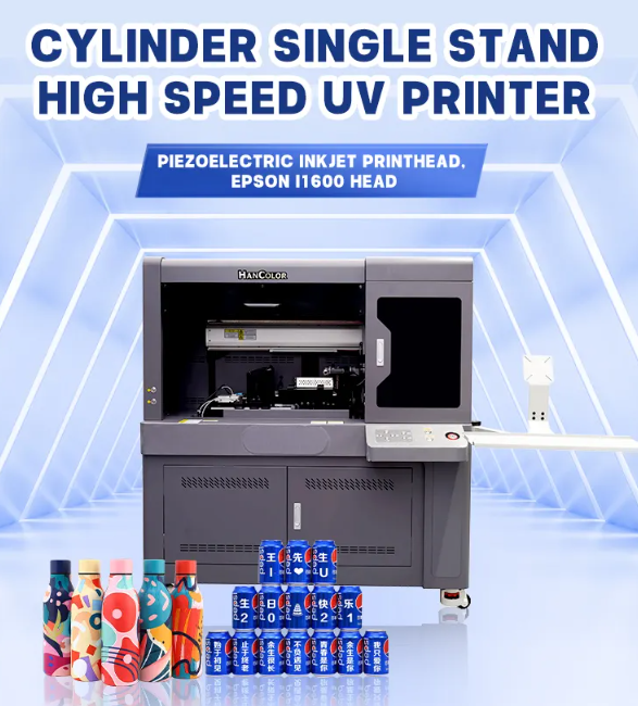 Digital Automatic Cans Bottle Printing Machine 360 UV Printer Cylinder Printer With Rotary Mechanism