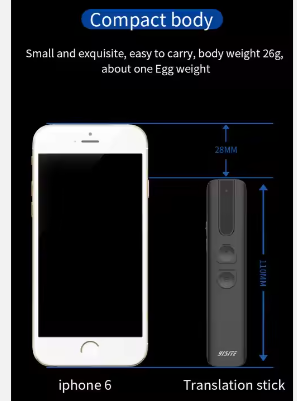 Smart Translator Device  AI Assistant Real-Time Instant Two-Way Translation Support 121 Language Black