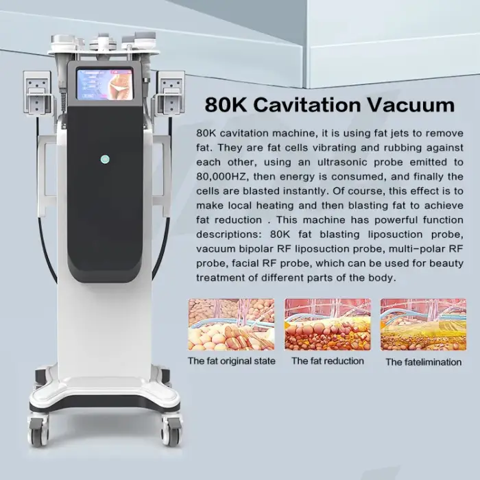 6 In 1 Cavitation Vacuum Slimming Machine With Laser Pads 80K Perdida De Peso Anti-Aging Skin Lifting As82