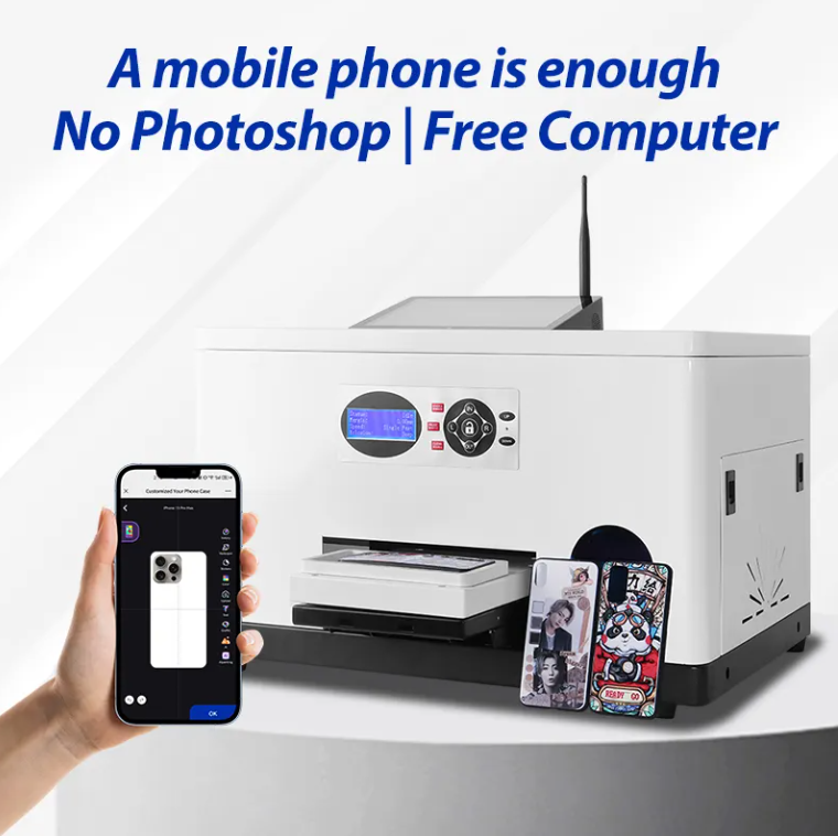 Advanced Technology Mobile Case Printer Smart Inkjet Printer Support H5 Phone App Wifi Bluetooth