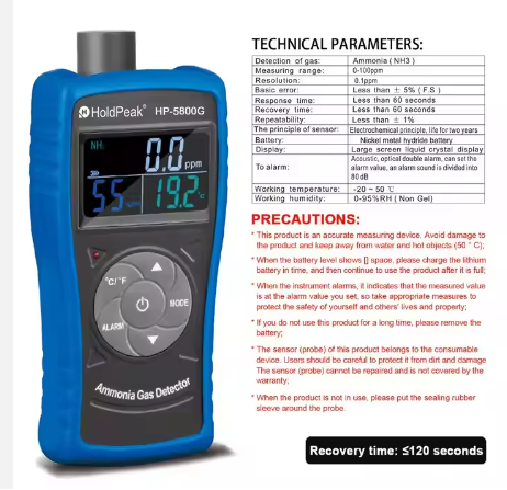 HOLDPEAK HP-5800G Ammonia Gas Detector Tester Monitor Professional Meter