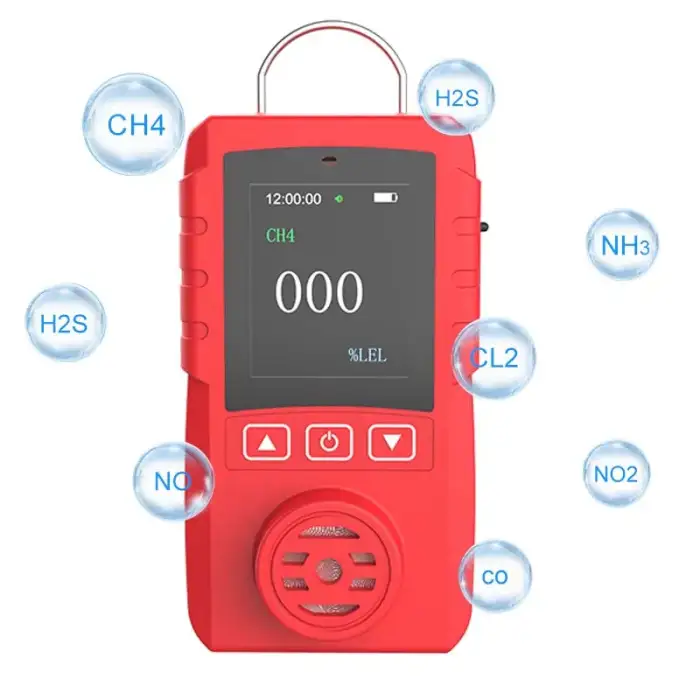 Portable Handheld Combustible Gas Meter Carbon Monoxide CL2 CLO2 NH3 HCL CS2 LEL C2H2 Detection System