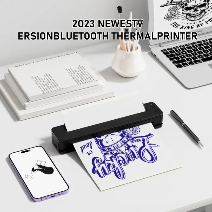 Portable Tattoo Printer ModelsLaunched Bluetooth App Control A4 Tattoo Stencil Printer Tattoo Transfer Machine