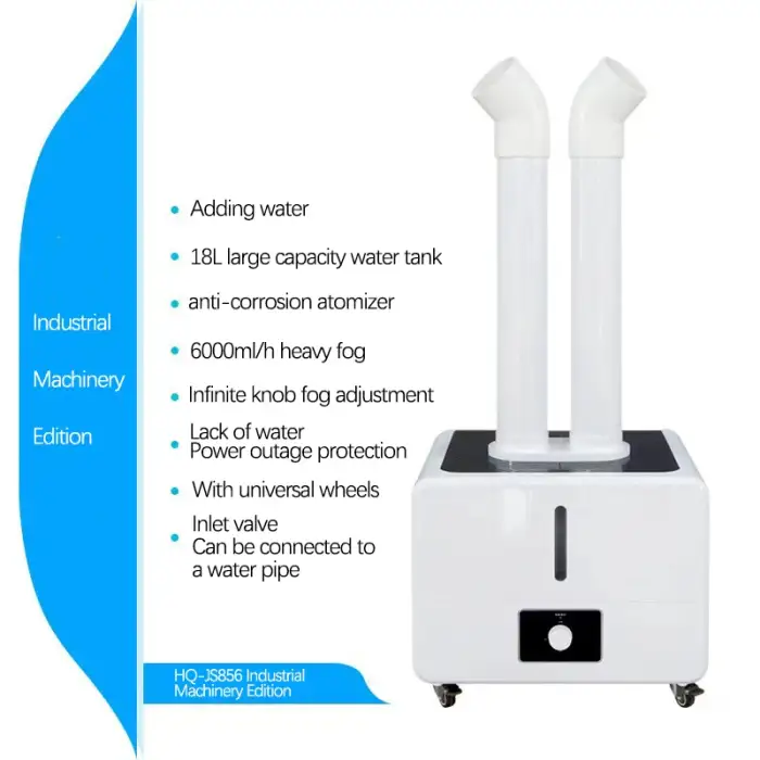 Huge Agriculture Humidifier 8 Heads Atomizers Tobacco 18l/H Ultrasonic Cold Mist Industrial Air Humidifier Fogger