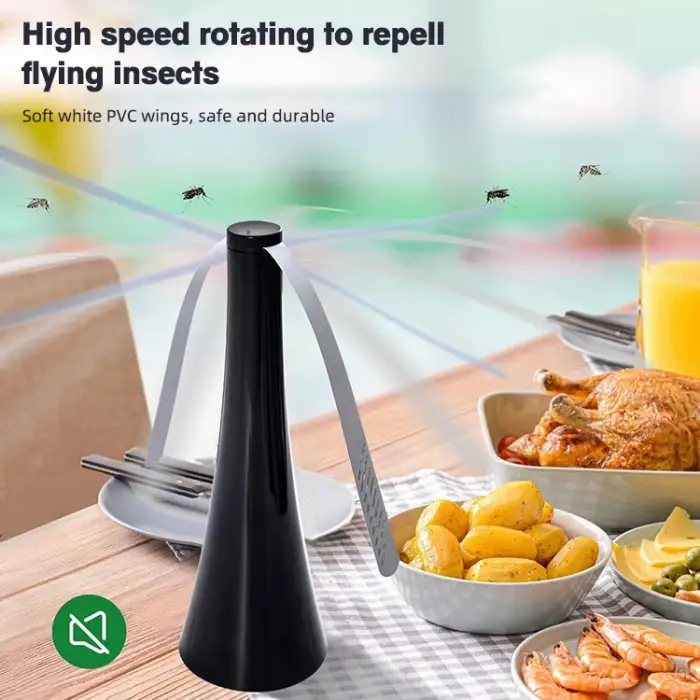 Bug Fly Repellent Fan Restaurant Outdoor Park Automatically Drosophila Fly Fan Hanging Table Fly Fans