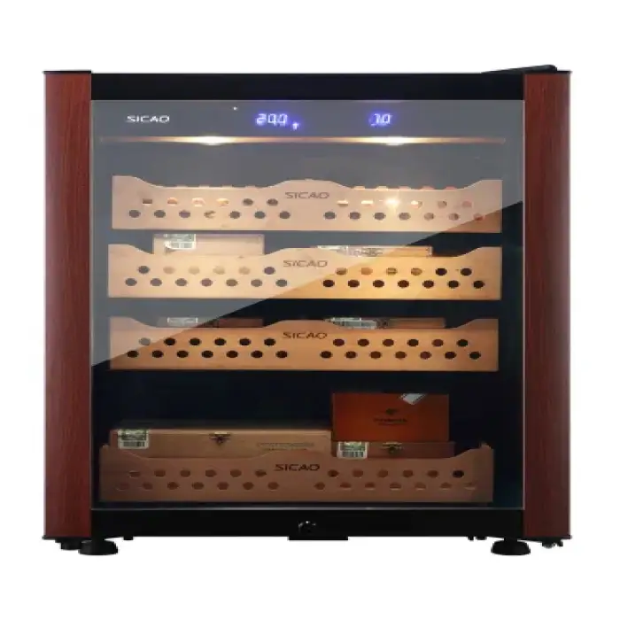 Mini Intelligent Digital Display Holds 500 Cigar Cabinet Cooler  Natural Wood Cigar Cooler Humidor