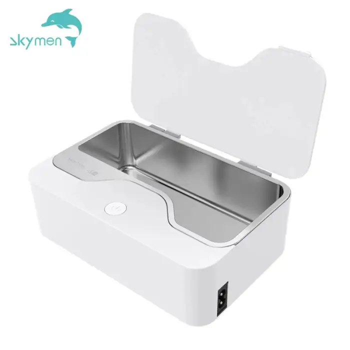 Skymen 650ml Mini Portable Ultra Plastic Glass Touch Control Ultrasonic Sonic Denture Glass Cleaner Box Washing Machine