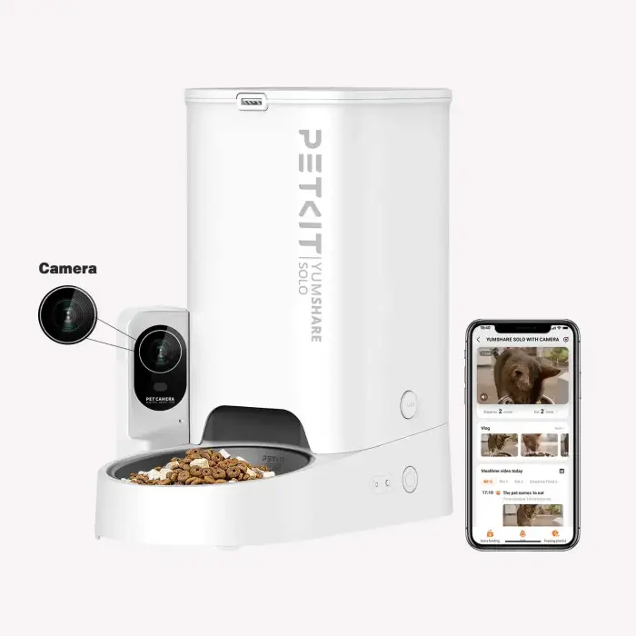 Authorized Genuine Solo with Camera Pet Smart Feeder WIFI APP Control Automatic Pet Feeder