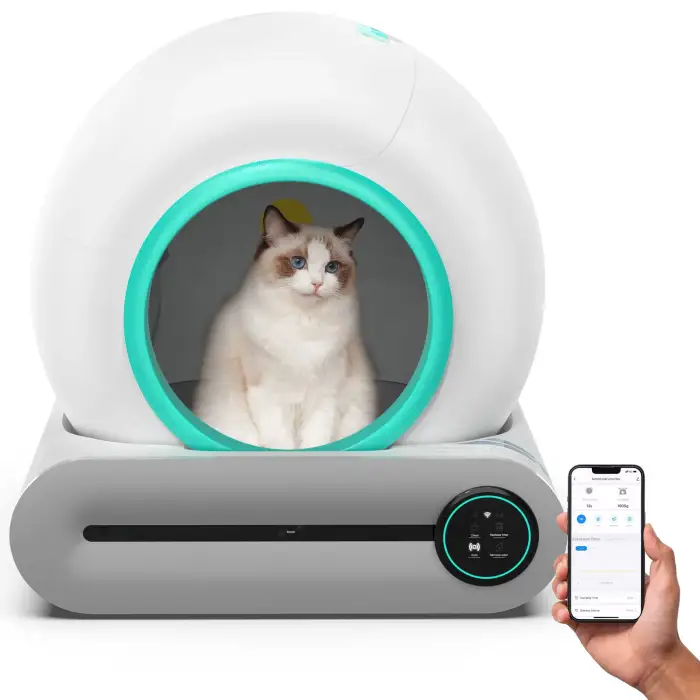 Automatic Cat Toilet Self Cleaning Cats Sandbox Smart Litter Box Closed Tray Toilet Rotary Training Detachable Bedpan