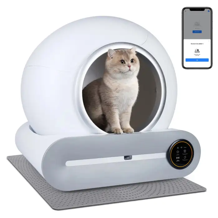 Automatic Cat Toilet Self Cleaning Cats Sandbox Smart Litter Box Closed Tray Toilet Rotary Training Detachable Bedpan