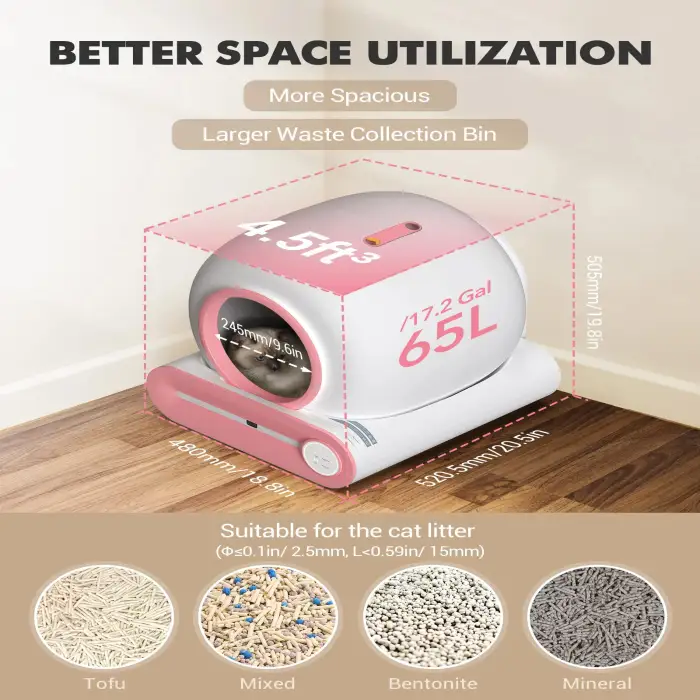 Automatic Cat Toilet Self Cleaning Cats Sandbox Smart Litter Box Closed Tray Toilet Rotary Training Detachable Bedpan