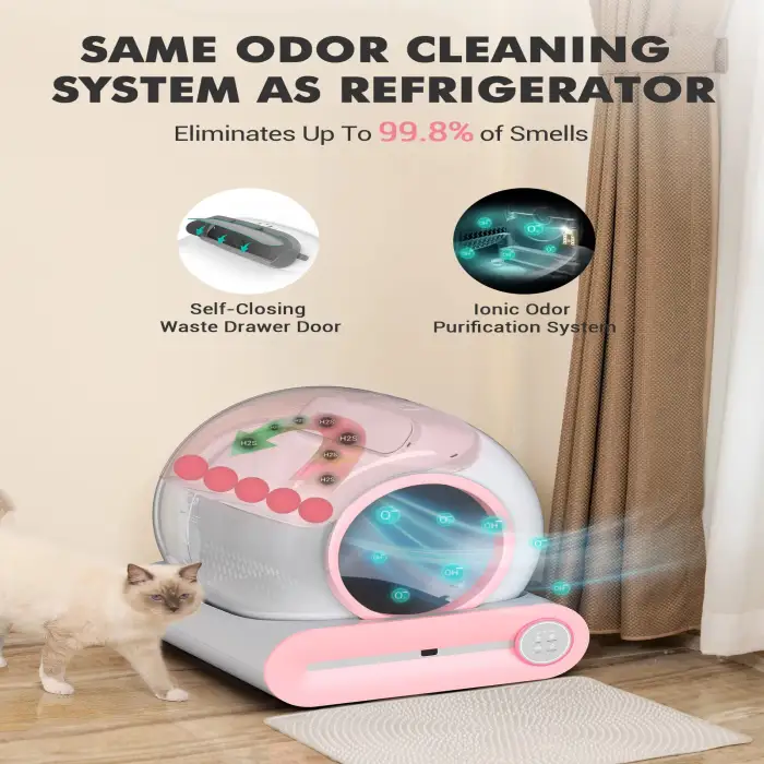 Automatic Cat Toilet Self Cleaning Cats Sandbox Smart Litter Box Closed Tray Toilet Rotary Training Detachable Bedpan