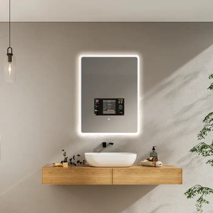 Modern Rectangle LED Mirror Full Function Android Smart Magic Bathroom TV Wall Mounted for Bathroom