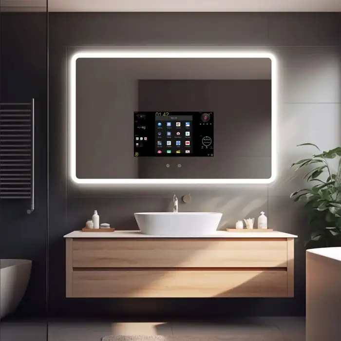 Modern Rectangle LED Mirror Full Function Android Smart Magic Bathroom TV Wall Mounted for Bathroom